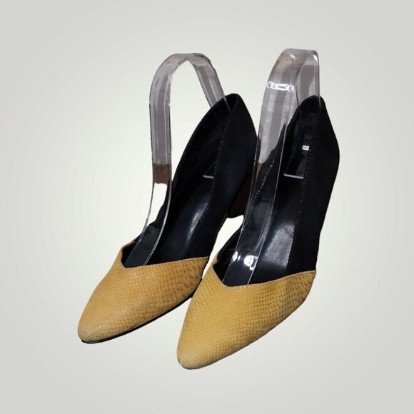 LOGO Lori Goldstein size 8 Kate Colorblock Leather Pointed Toe Block Heel - Picture 3 of 14